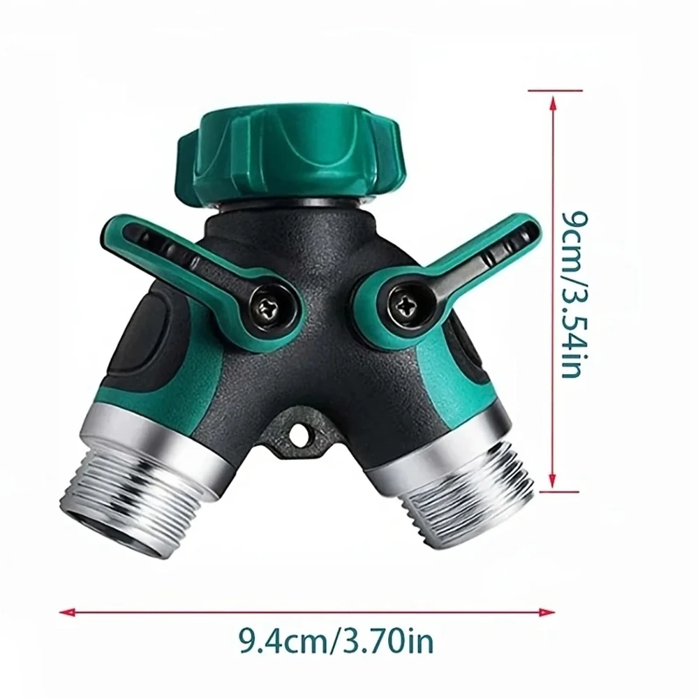 GOUN HOSE NEW 3/4 Inch 2 Way Brass Garden Hose Splitter Y-Type Tap Watering Connector Distributor for Outdoor Faucet
