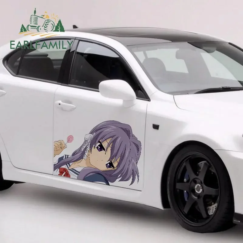 EARLFAMILY 43cm x 30.1cm For Anime Car Stickers Scratch-Proof Decal Waterproof Sunscreen Motorcycle Car Door Protector Decor
