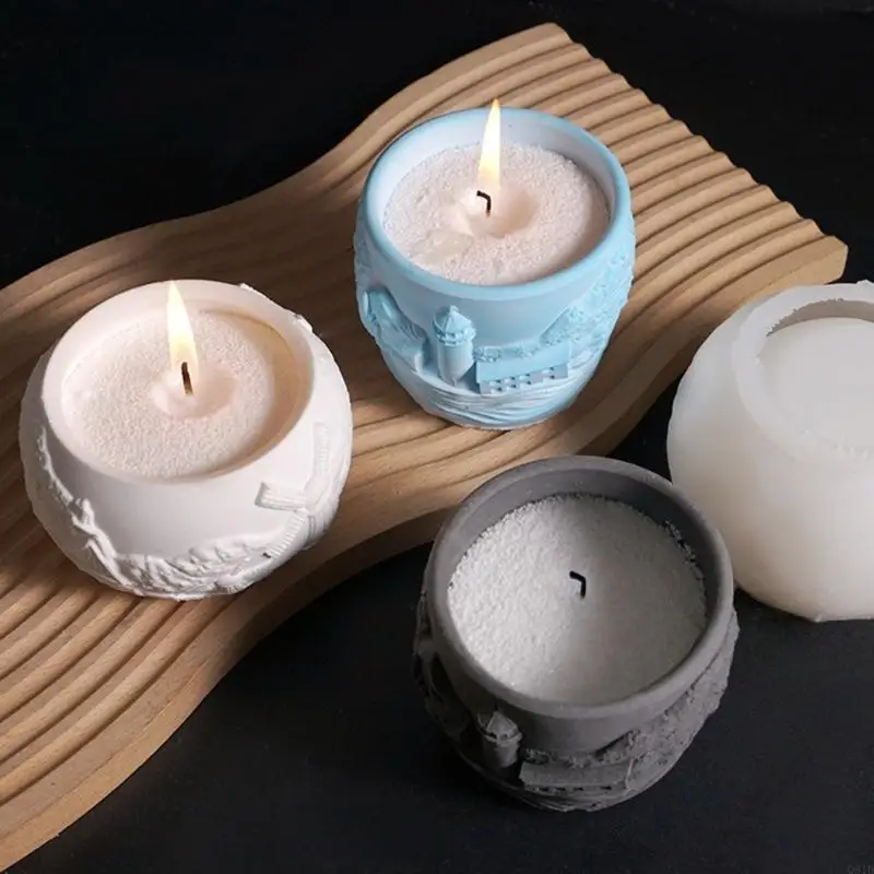 Handcraft Florals Shaped Silicone Mould for Unique Plant Pots Sturdy Cement Plaster Casting Tool Home Decoration Daily Use