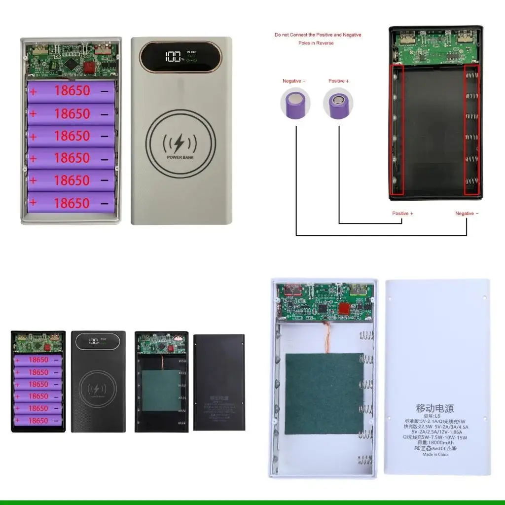 U55C Case 6x18650 DIY Installation Battery Not Included Solder-Free