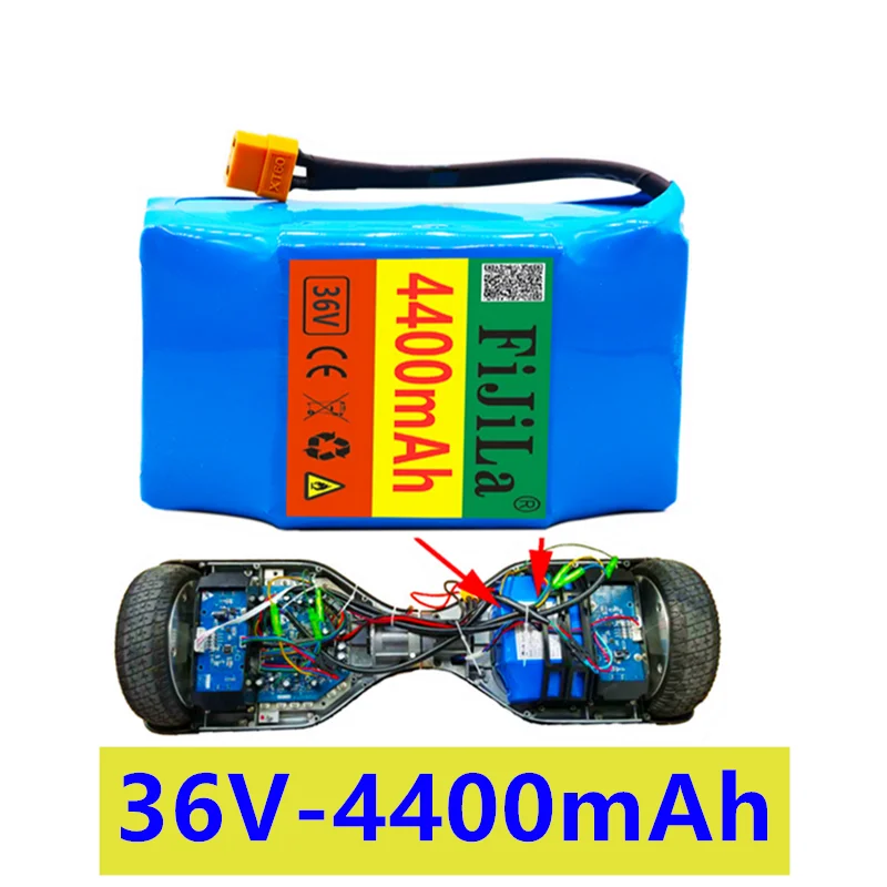 Imagem -02 - Bateria Recarregável de Iões de Lítio Bateria para Auto-sucção Elétrica Hoverboard Unicycle 36v 4400 Mah 4.4ah Novo