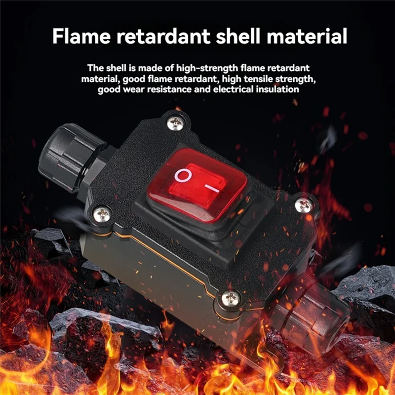 N82R IP68 Waterproof Boat Rocker Switch 16A 220V Waterproof Switch With LED Light Power Button ON/OFF