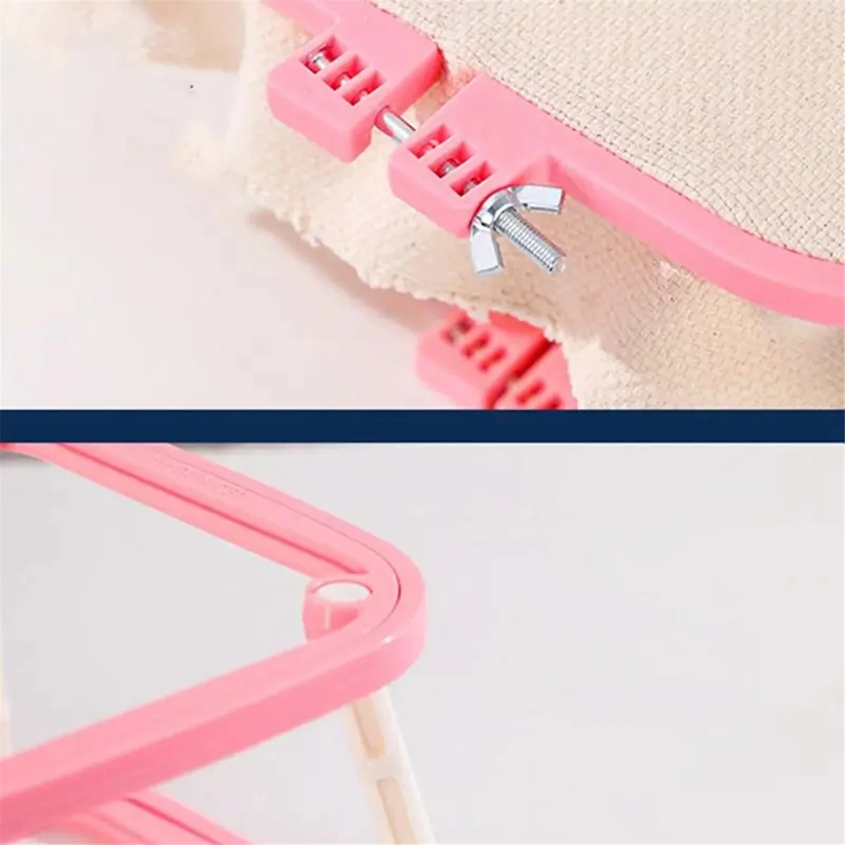 Cornici artigianali fatte a mano da tavolo con supporto per ricamo in ABS a doppio strato HW per cammina, ricamo francese C