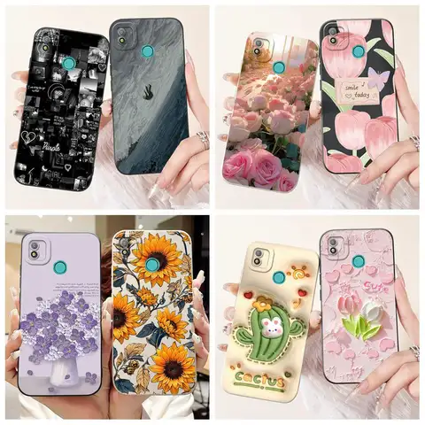 For Tecno Pop 4 Case Pop4 Lte Cover BC2c BC1s Fashion Flower Sunset Soft Liquid Silicone Phone Case For Tecno Pop 4 Air Pro Capa