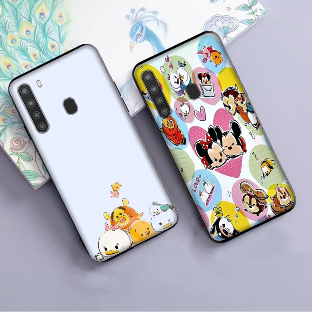 Tsum TsumสําหรับRealme 8 8I 9I C11 C20 C20A C21 C21Y C25Y C25S C25 C12 C30 C31 C33 Proเคสโทรศัพท์สีดํา