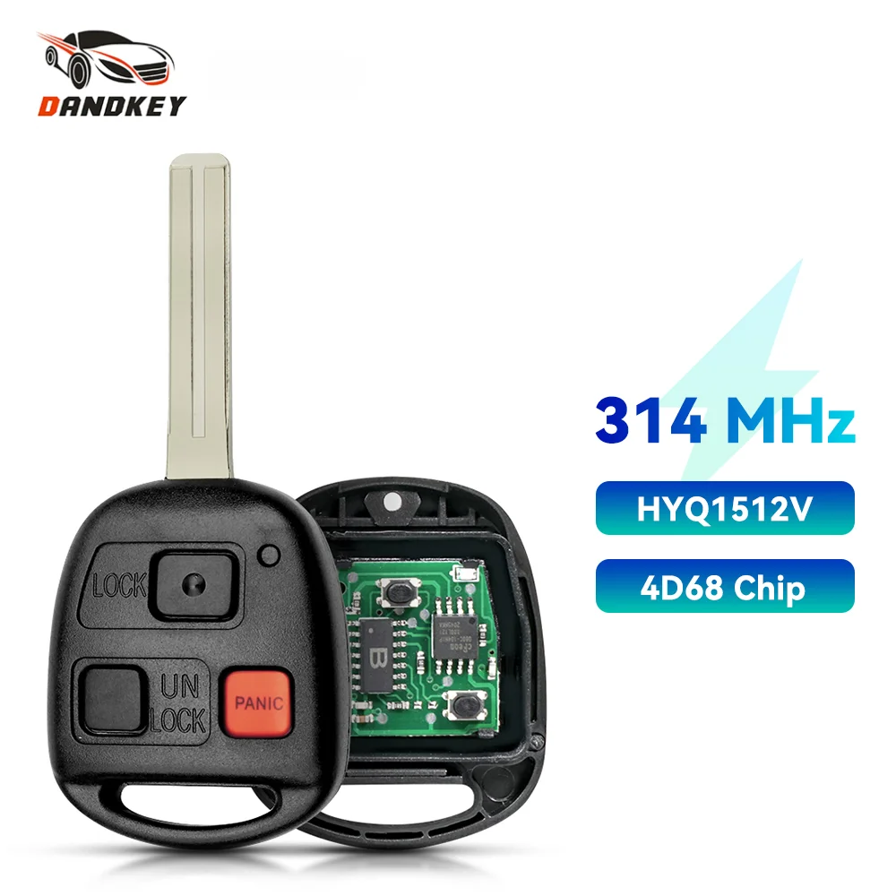 

Dandkey Remote Car Key Alarm HYQ1512V 314MHZ ID68 ID67 Chip For Lexus ES 250 GS SC 300 LS 400 LX 450 470 1989-2001 TOY40 Blade