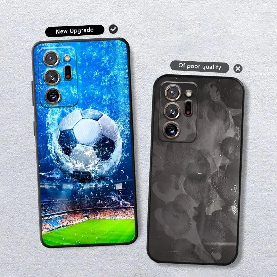 Custodia da calcio per Samsung Galaxy Note 9 S10 10 Plus 20 Ultra S8 S9 8 Cover morbida nera per telefono