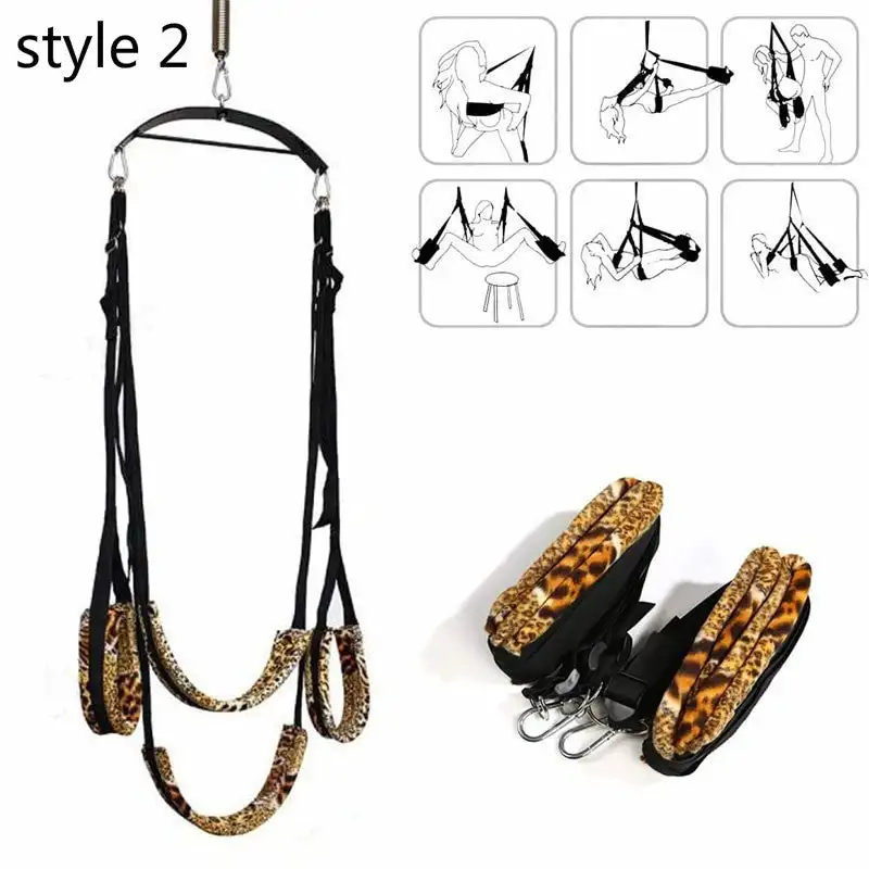 4 Warna 2 Gaya Nilon Ayunan Manset Pergelangan Kaki Budak Lembut Furnitur Seks Fetish Perban Ayunan Mainan Erotis Permainan Pasangan