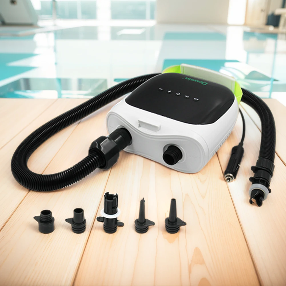 Paddle Board Pump with 6 Nozzles Air Mattress Pump Dual Stage Inflation Auto-Off for Inflatable Paddle Boards Boats Mattress