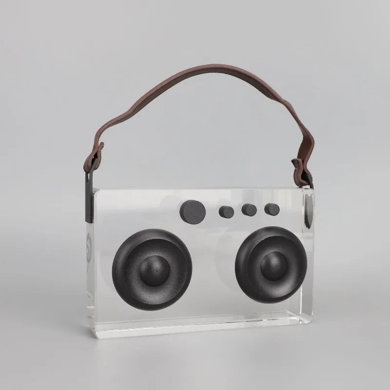 Creative crystal speaker, broadcaster ornament, bedroom study desktop soft decoration