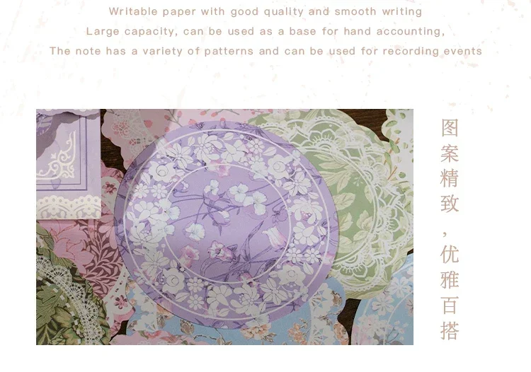 50 Stück, 4 Varianten, Handgefertigte Zeltdekoration, Serie mit Spitze und Kranz, Material für Notizblöcke, Sammlung von Blumen und Märchenmotiven, Papier. – Detail 11