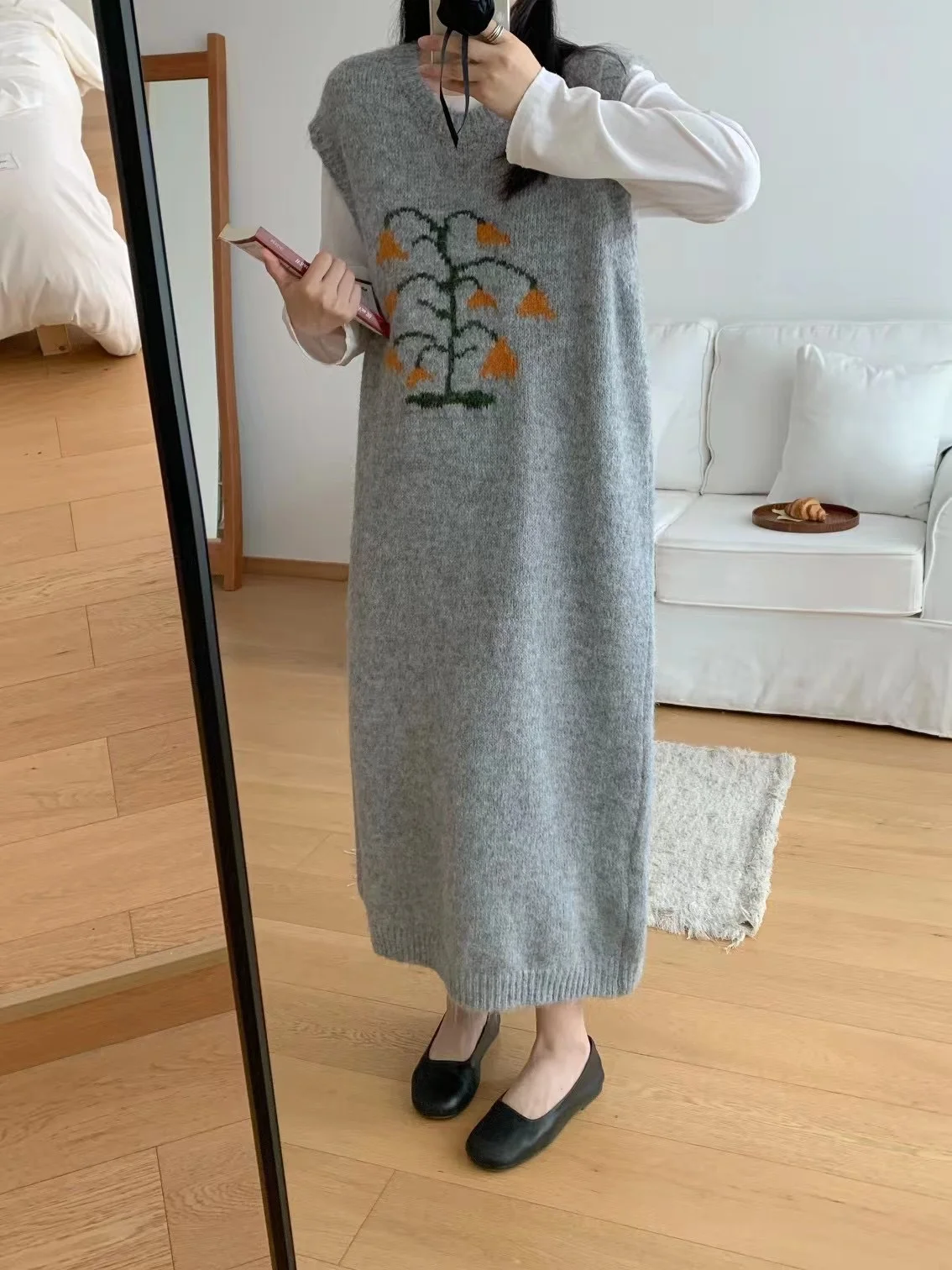 

Вязаные платья без рукавов, элегантные женские весенние модели, имитация двухслойного платья, с диагональной отделкой, принтованные, с перекладными слоями, с U-образным вырезом и декором на пуговицах