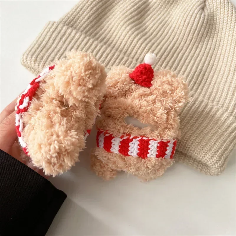 Étui brun ours en peluche pour AirPods, boîtier de charge pour écouteurs Bluetooth, housse de protection pour écouteurs, AirPods 4, Airpod 1, 2, 3 Pro Pro2