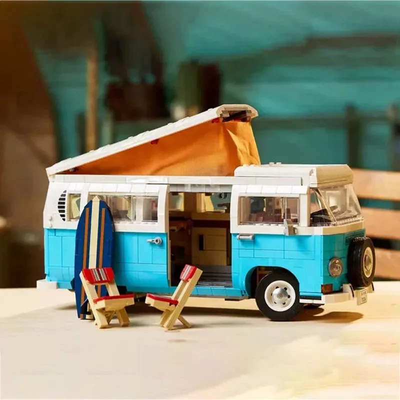 

Creative popular Volkswagen T2 campervan model building blocks DIY brick toys children's christmas birthday gifts