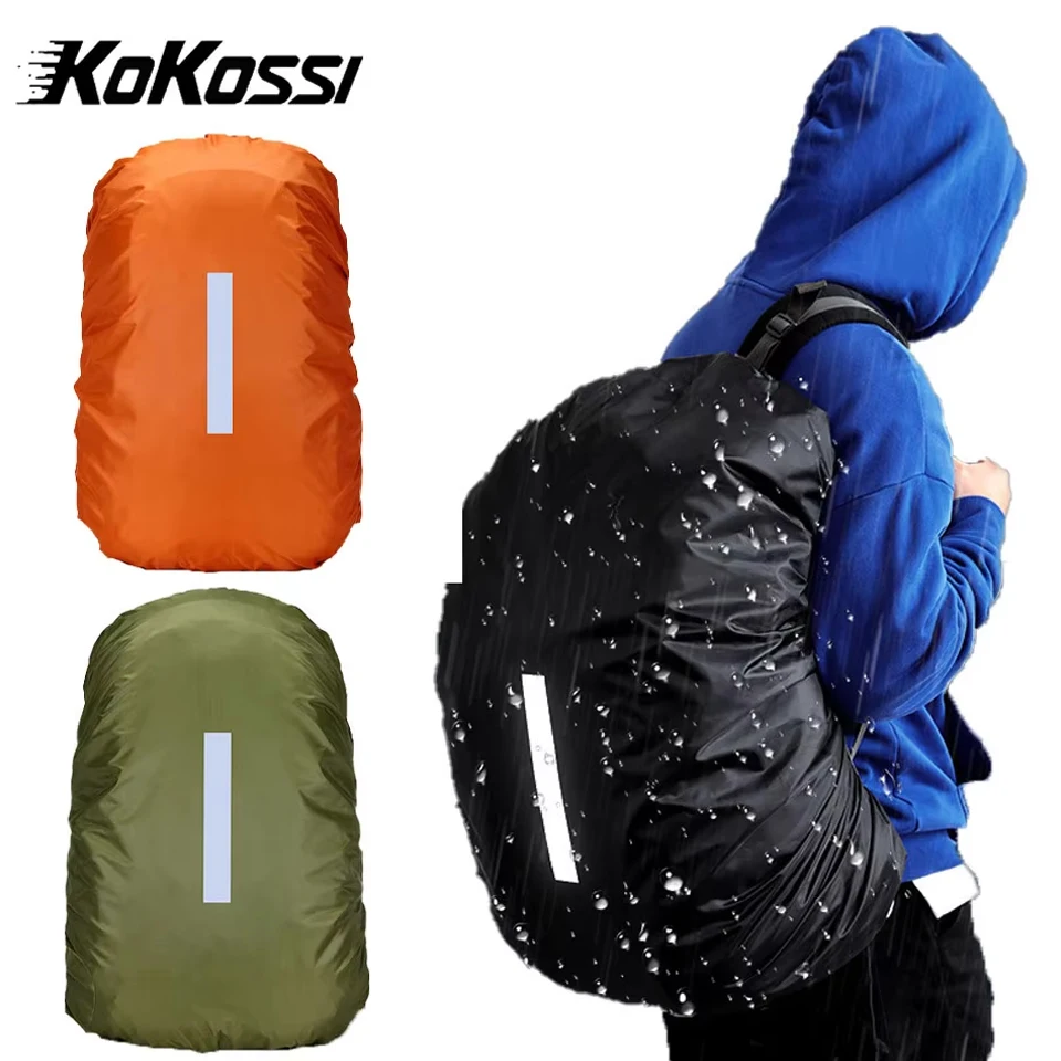 KoKossi Outdoor Reflective Waterproof Backpack Rain Cover Night Bike Safety Light Raincover Bag Hiking Mountaineering Dust Cover