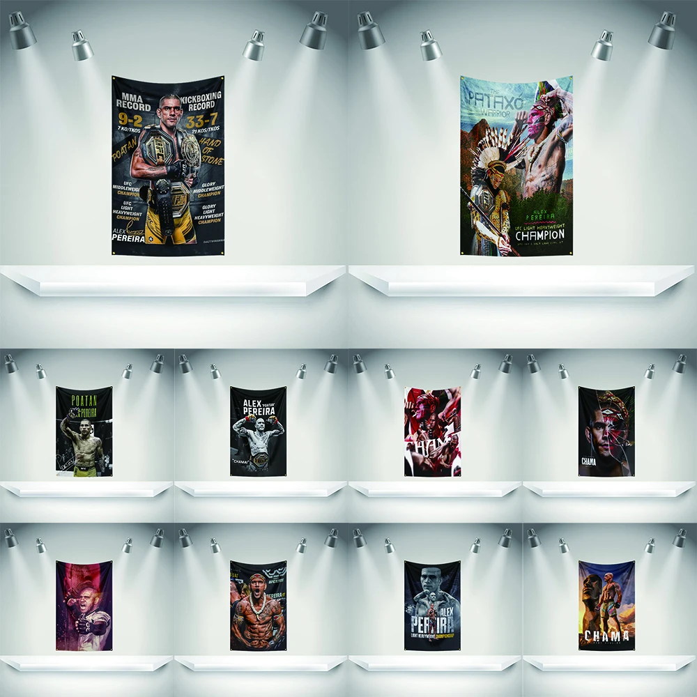A-Alex Pereira poatan Flag Boxer Banner   HD Printing Tapestry Exhibition Boxer Sports Fans Garage Decor