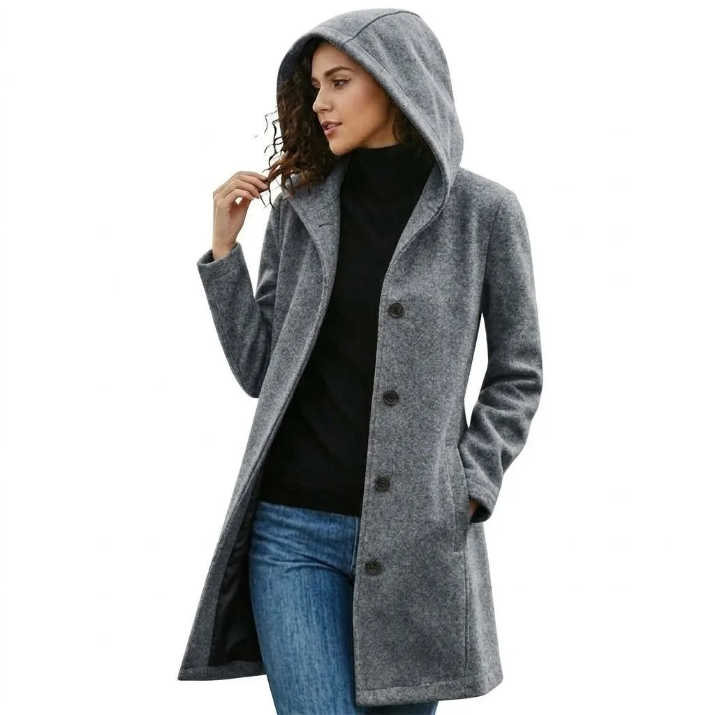 Casual Pocket Coat with Long Skirt Regular Sleeve Single Breasted Multi Button Elegant Commuting Long Sleeve Autumn Women Skirt