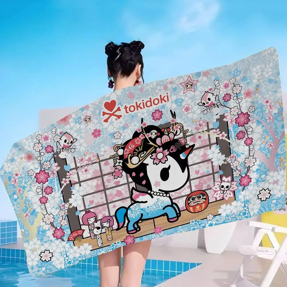 Fashion Brand T-Tokidoki Logo Microfiber Beach Towel Absorbent Quick dry Soft Yoga Swimming Resort Mountain Climbing Towel