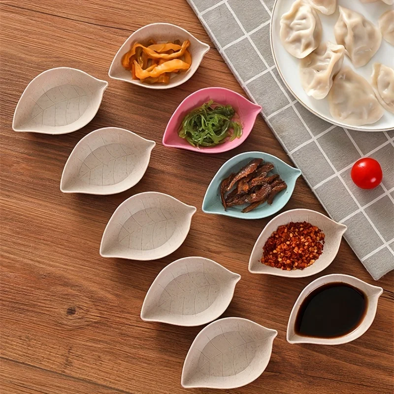 2pcs leaf sauce dish for sushi, mustard, soy sauce, and more - an elegant kitchen accessory for hospitality and everyday use