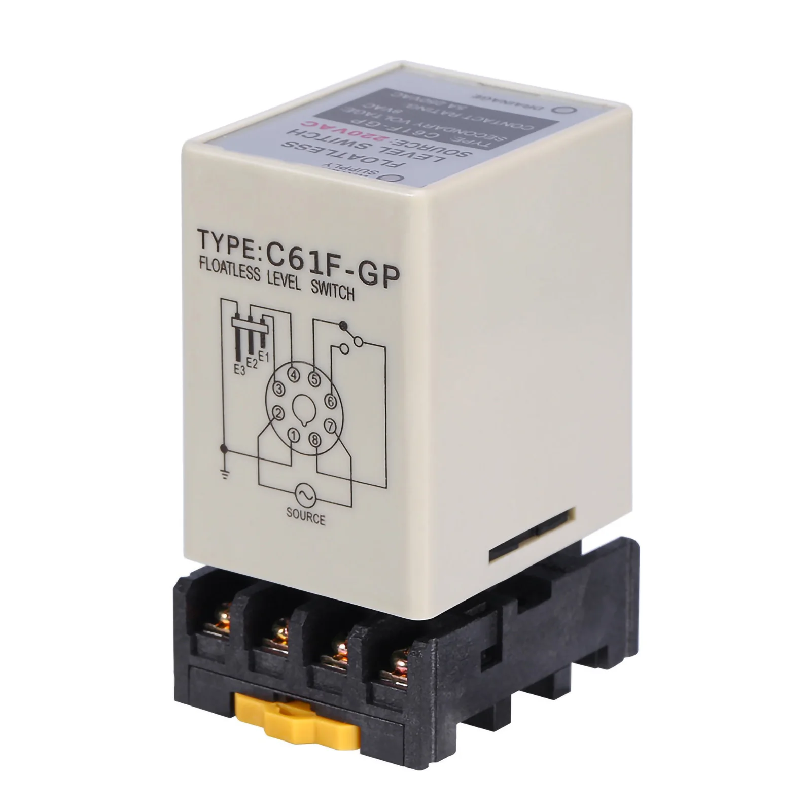 Floatless Level Switch, C61F-GP AC220V 50/60HZ Liquid Floatless Level Switch Controller With Base