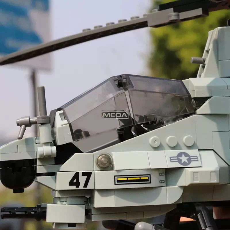 

597 шт. американские армия AH-1Z Viper вооруженный самолет военные высокотехнологичные кирпичи игрушки WW2 армейская тема строительные блоки модель истребителя