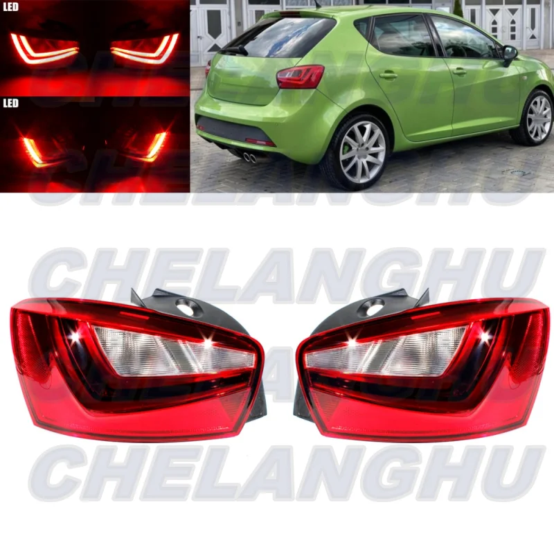 

LED Tail Light For Seat ibiza FR 2013 2014 2015 2016 2017 Pair Left+Right Rear Lamp Brake Light Without Bulbs Car accessories