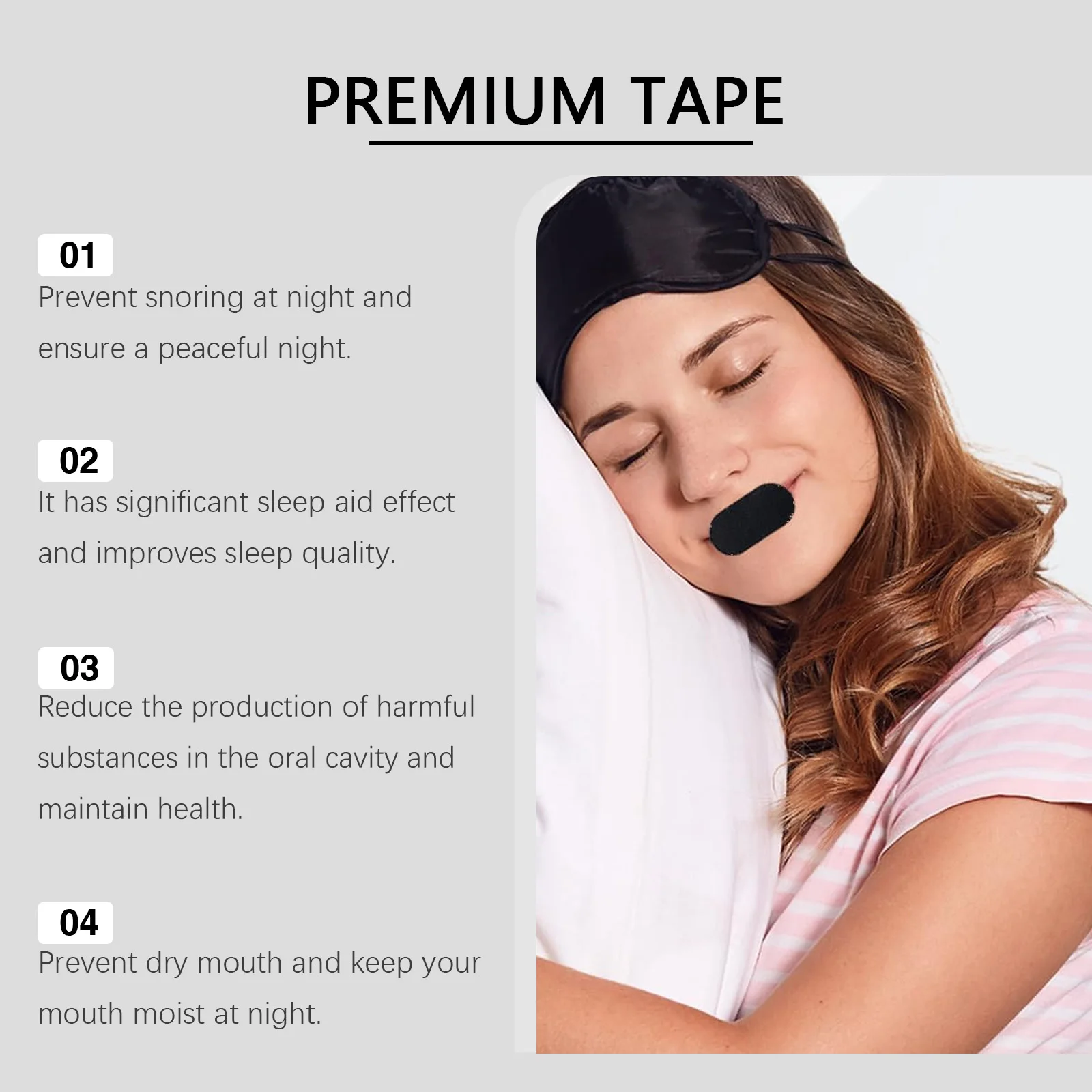 

Anti Snoring Patch Promote Nose Breathing Correction Prevent Oral Bacterial Infections Reduce Dry Throat Stop Snoring Mouth Tape