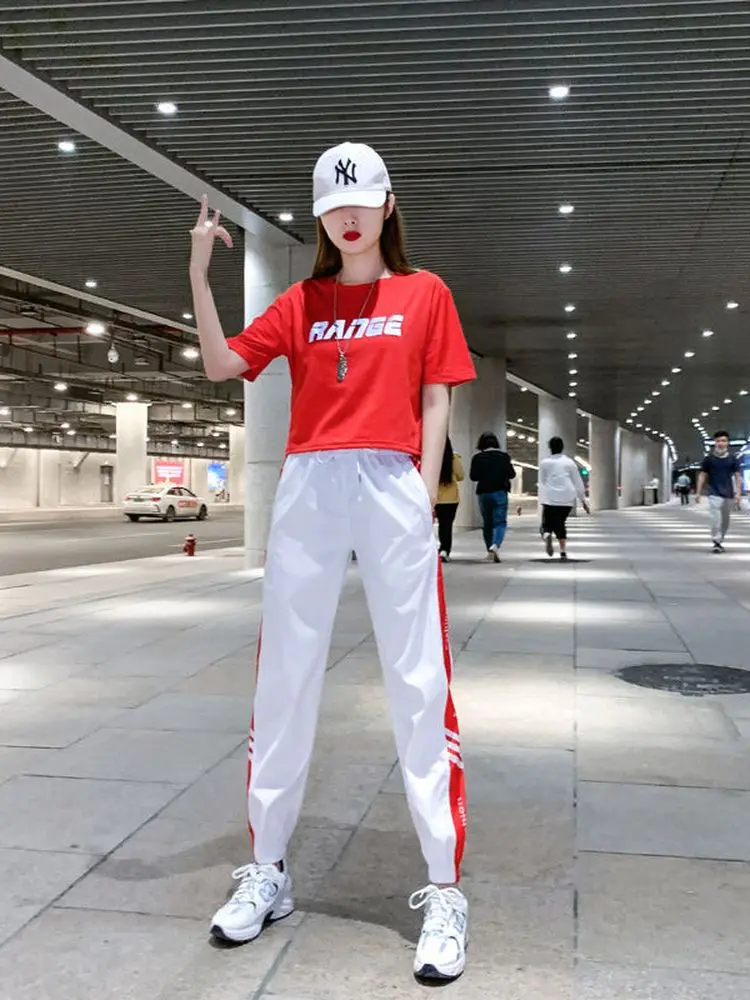 Tracksuit Ladies Jogging Suits Sports Set 2022 Summer Dance Hip-hop Overalls Sportswear Casual Two-piece Track Suit for Women