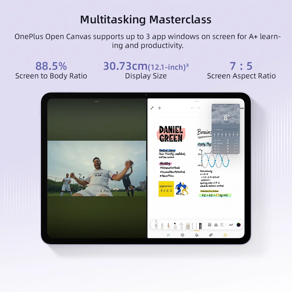 Global Version OnePlus Pad Go 2 WiFi / 5G MediaTek Dimensity 7300-Ultra 120Hz Display 8MP Camera 10050mAh Battery Android Tablet