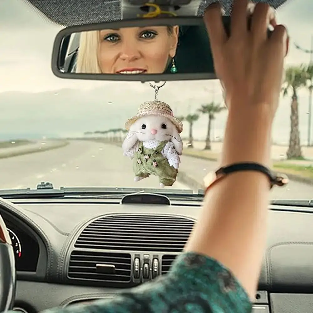 

Hanging Accessory Stuffed Garden Bunny Toys Handmade Charms Gardener Little Rabbit Doll Cartoon Soft Rabbit Doll Couple