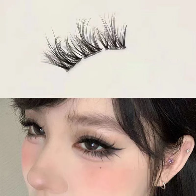 Faux-cils Manga naturels, grappe de faux cils, recourbés, longs et épais, Volume, plateau mixte, cils naturels