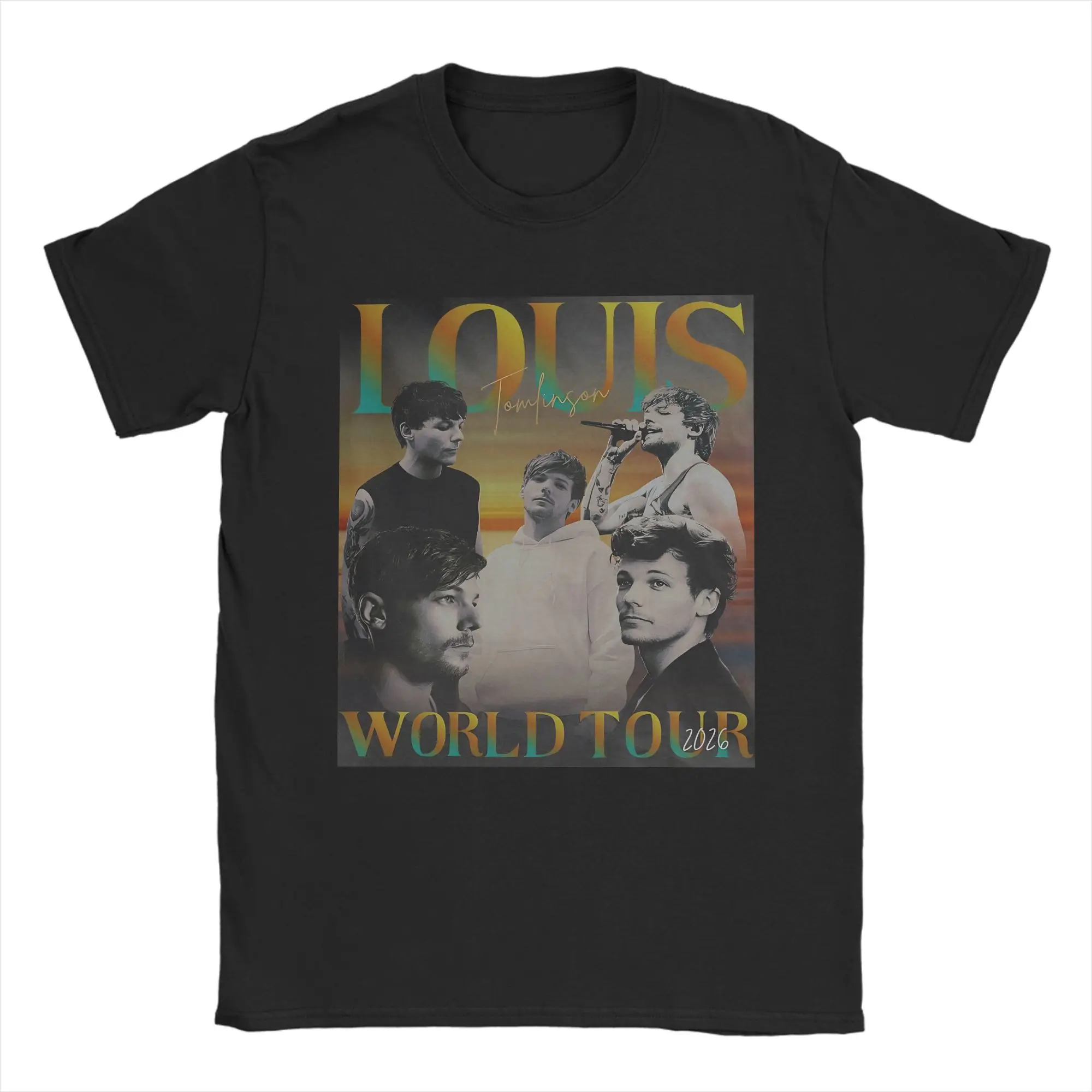 ¿Cómo llegamos a esto? Louis Tomlinson Camiseta unisex 100% algodón con gráficos de la gira del álbum 2026, camiseta de verano con cuello redondo y manga corta a la moda