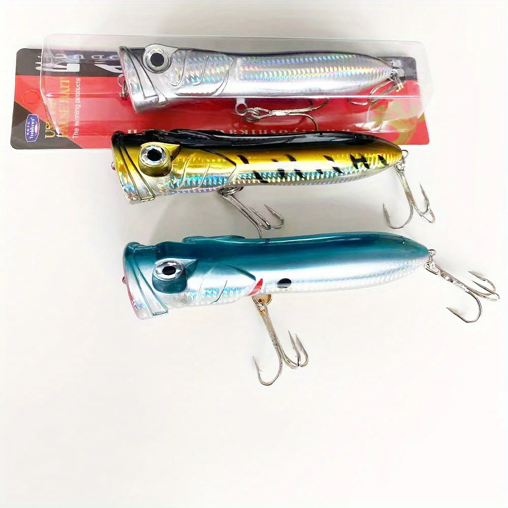 Riesiger Popper-Oberflächenköder - 7,28 Zoll/106g Hochleistungs-Salzwasser-Angelköder mit realistischem Popping/Plug-Effekt - Weitwurf für Barsch – Detail 4