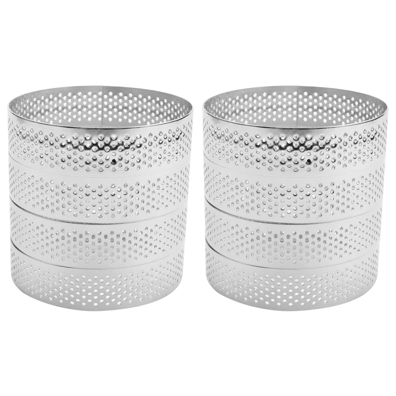 8Pcs 8cm Formy do tartet ze stali nierdzewnej French Dessert Mousse Fruit Pie Tart Ring Quiche Cake Mold