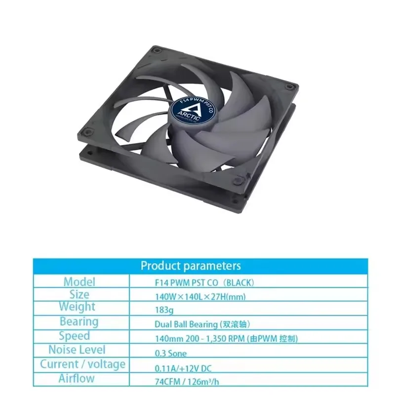 Arctic F9 F12 F14 PWM PST Co 90mm Fan PWM Quiet Cooling Fan, Balance Performance Slim Fan 1800RPM CPU Cooler