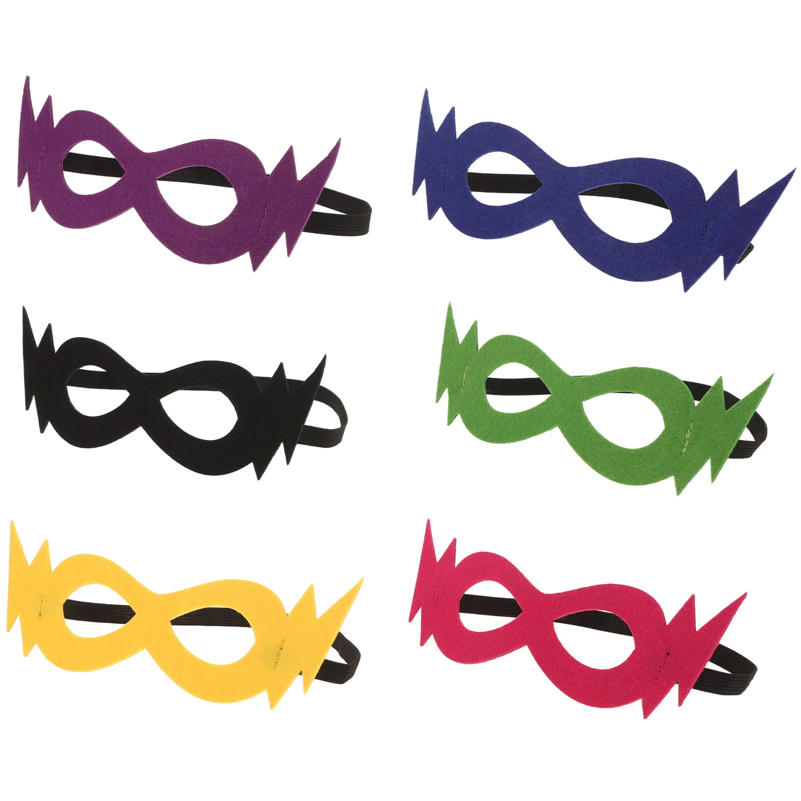 

6Pcs Children's Felt Half Face Masks Creative Halloween Masquerade Mask Party Cosplay Costume Masks Mask for Children