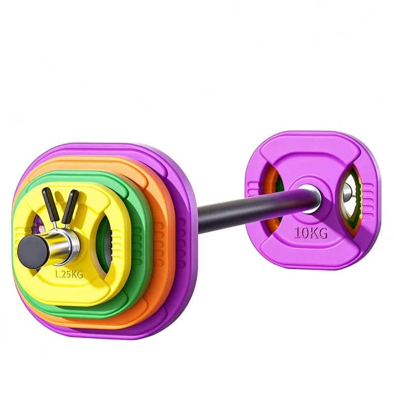 New Hip Thrust Barbell For Women Home Gym Hip Bridge Color Rubber Coated Aerobic Small Weight Plate Set Durable Practical