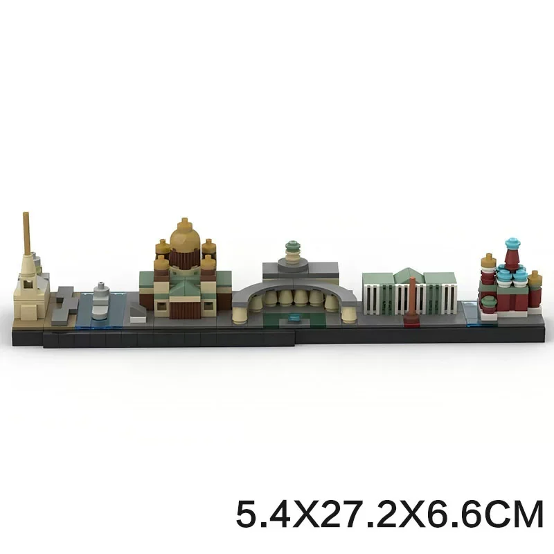 MOC Russische Wahrzeichen-Architektur Sankt Petersburg Skyline-Modell Moskauer Stadtansicht Bausteine Erwachsenen-Sammlung Spielzeug – Detail 5