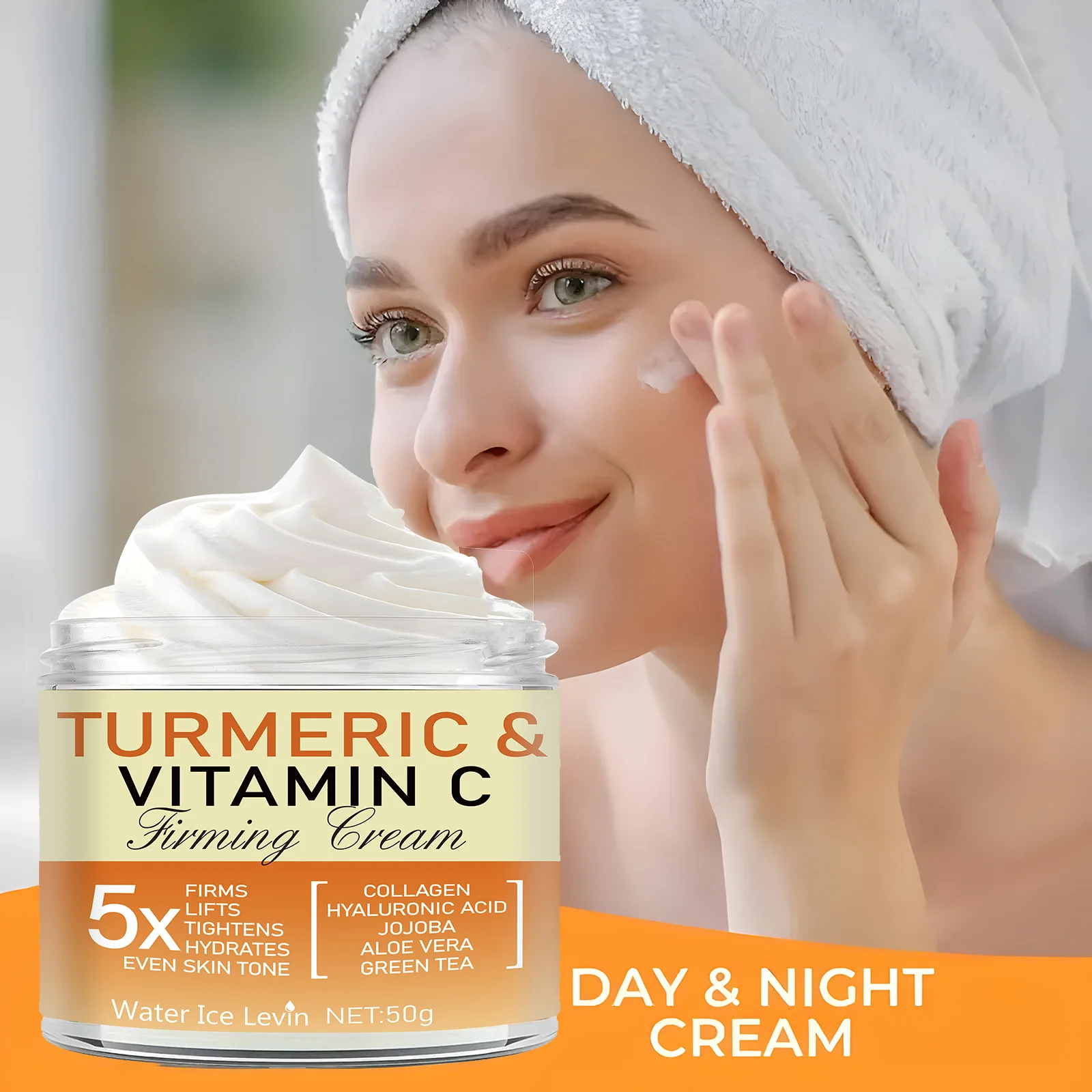 

Turmeric & Vitamin C Cream - Anti-Aging Face Moisturizer for Face, Neck & Décolleté - Daily Moisturizer Face Cream