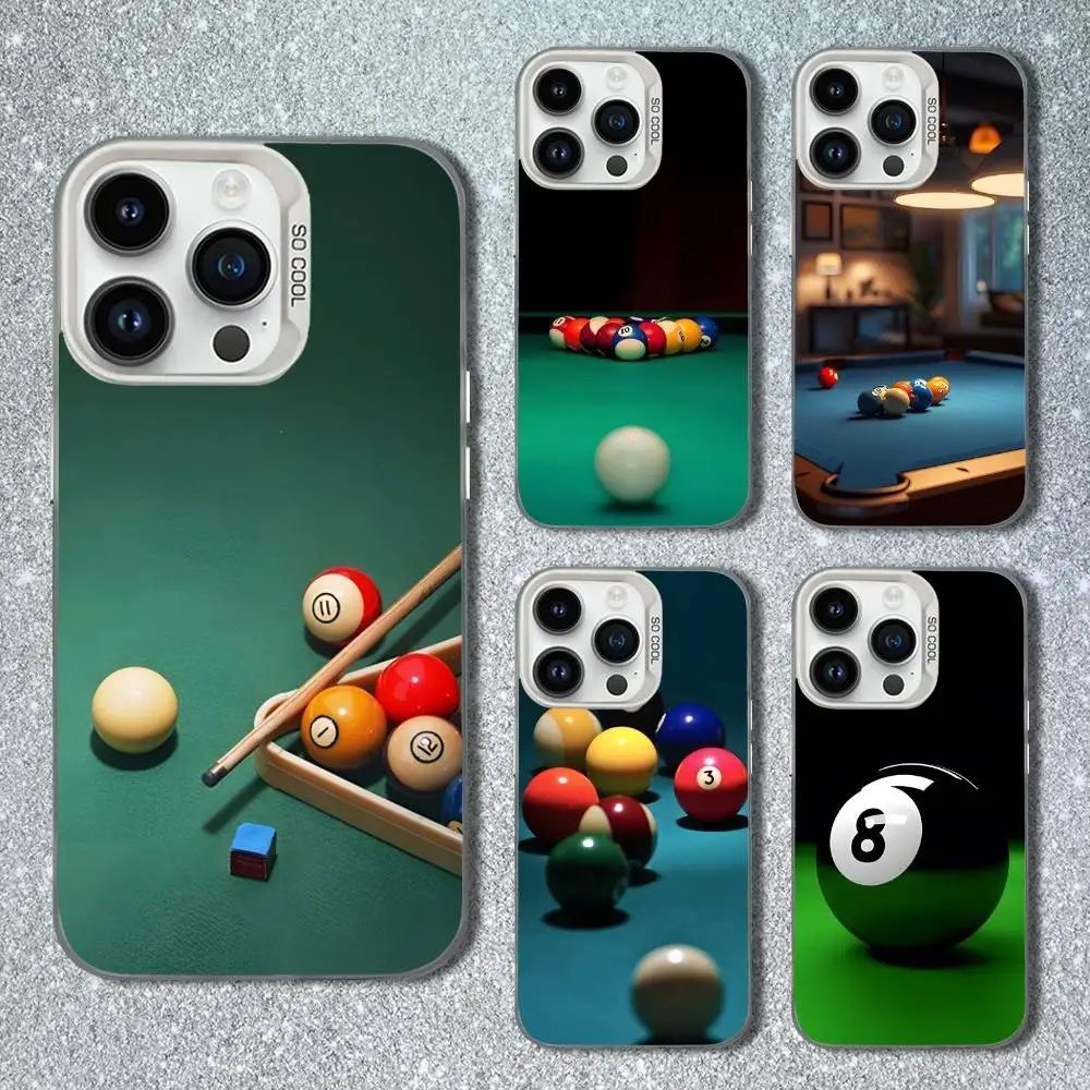 

Snooker Art Billiards Ball Phone Case For iPhone 13,15,14,16,12,11,Mini,MAXXS,Pro,SE, White Matte Shockproof Cover