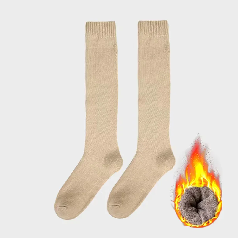 

Носки женские зимние теплые длинные чулки толстые термохлопковые махровые однотонные дышащие утепленные повседневные гольфы в стиле Харадзюку