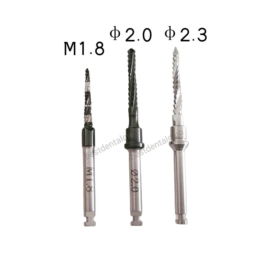 1Piece Dental Cross Cutter Drill Implant Bone Side Cut Debris Blade ∅2.0 Fit Lindemann Pointed Head 3Sizes