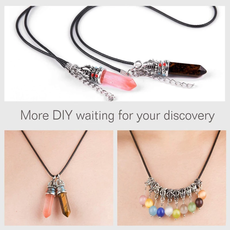 Colorful Leather Waxed Thread Rope Chain Cord Necklace Pendant for Handmade Lobster Clasp String Jewelry Chains Crafts