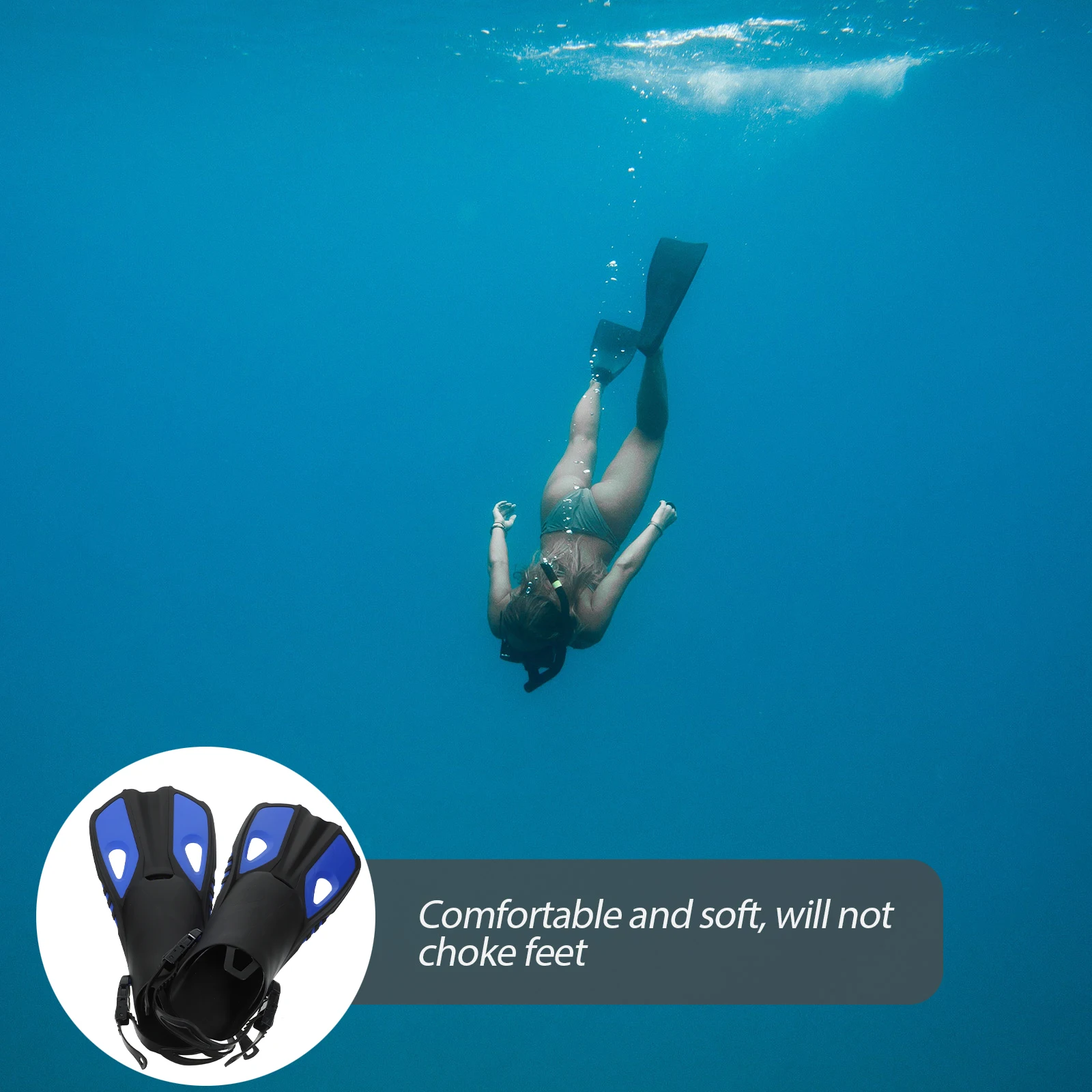 

Diving Freediving Adjustable Buckle Hydromechanical Shape Premium Material Snorkeling Flippers Adult Frog Shoes