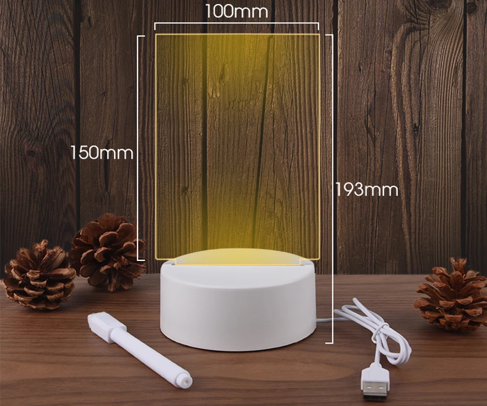 Acrylic Led Lights Message Board Night Light Lamp baby Transparent 3D Writing Board Night Lights For Bedroom Desk