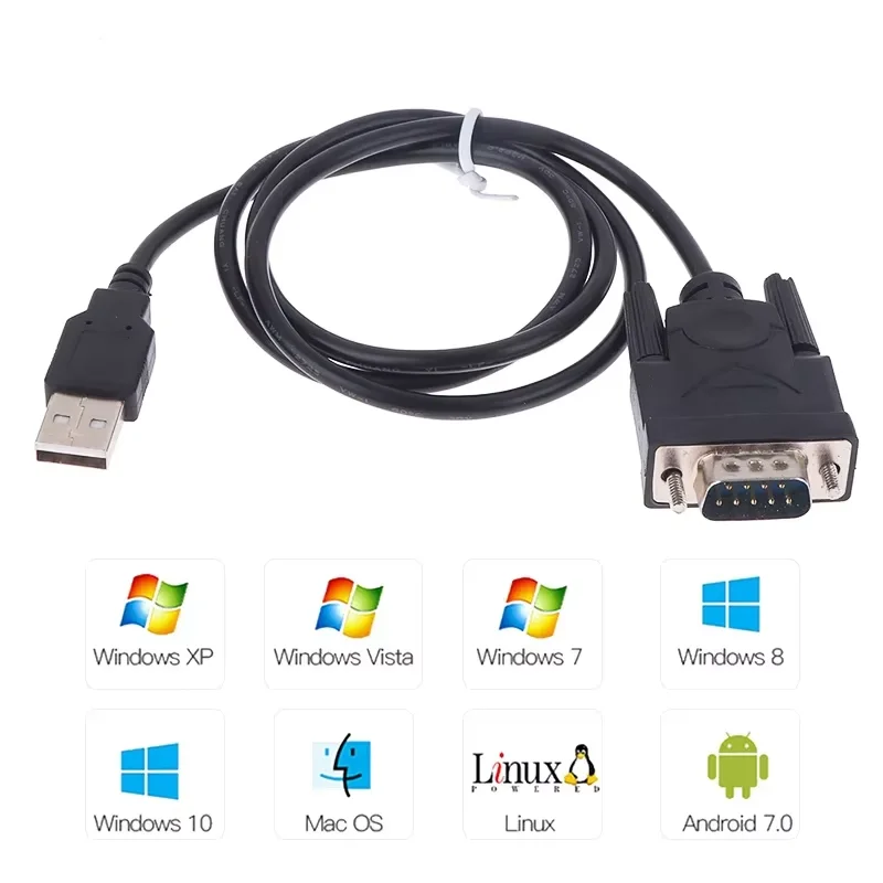 USB RS232 إلى DB 9-Pin ذكر كابل محول محول يدعم Win 7 8 10 برو نظام يدعم مختلف الأجهزة التسلسلية كابل 75 سنتيمتر