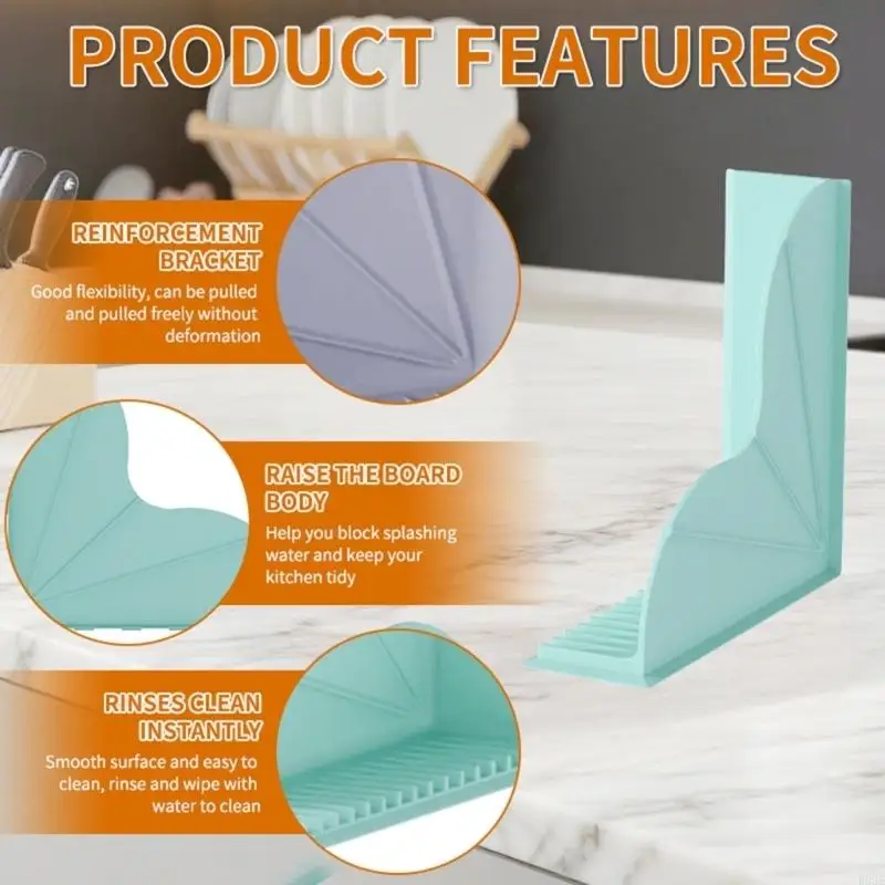 

Pack Of 2 Flexible Shower Water Stoppers With Strong Suction Disks For Sink And Washing Area B03E