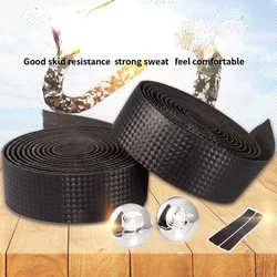 1Pc Bicycle Handlebar Tape Carbon/Camouflage Anti-Slip Damping Cycling Road Bike Handle Belt Wraps with Bar End Plugs