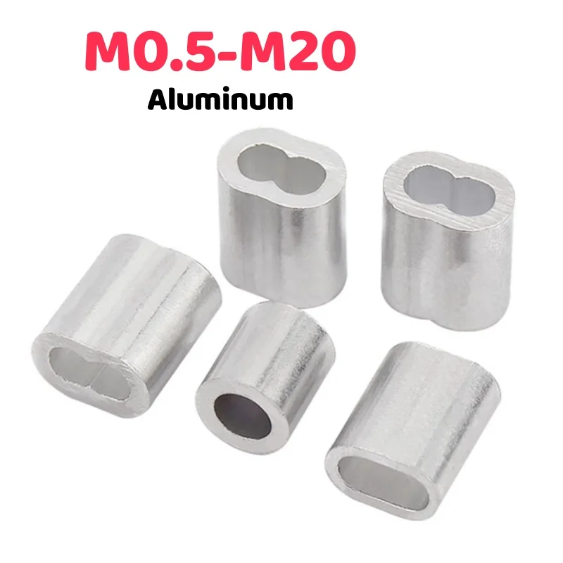 M0.5-M20 Aluminum Wire Rope 8-Shaped Double Hole Circular Elliptical Shape Single Hole Clamp Buckle
