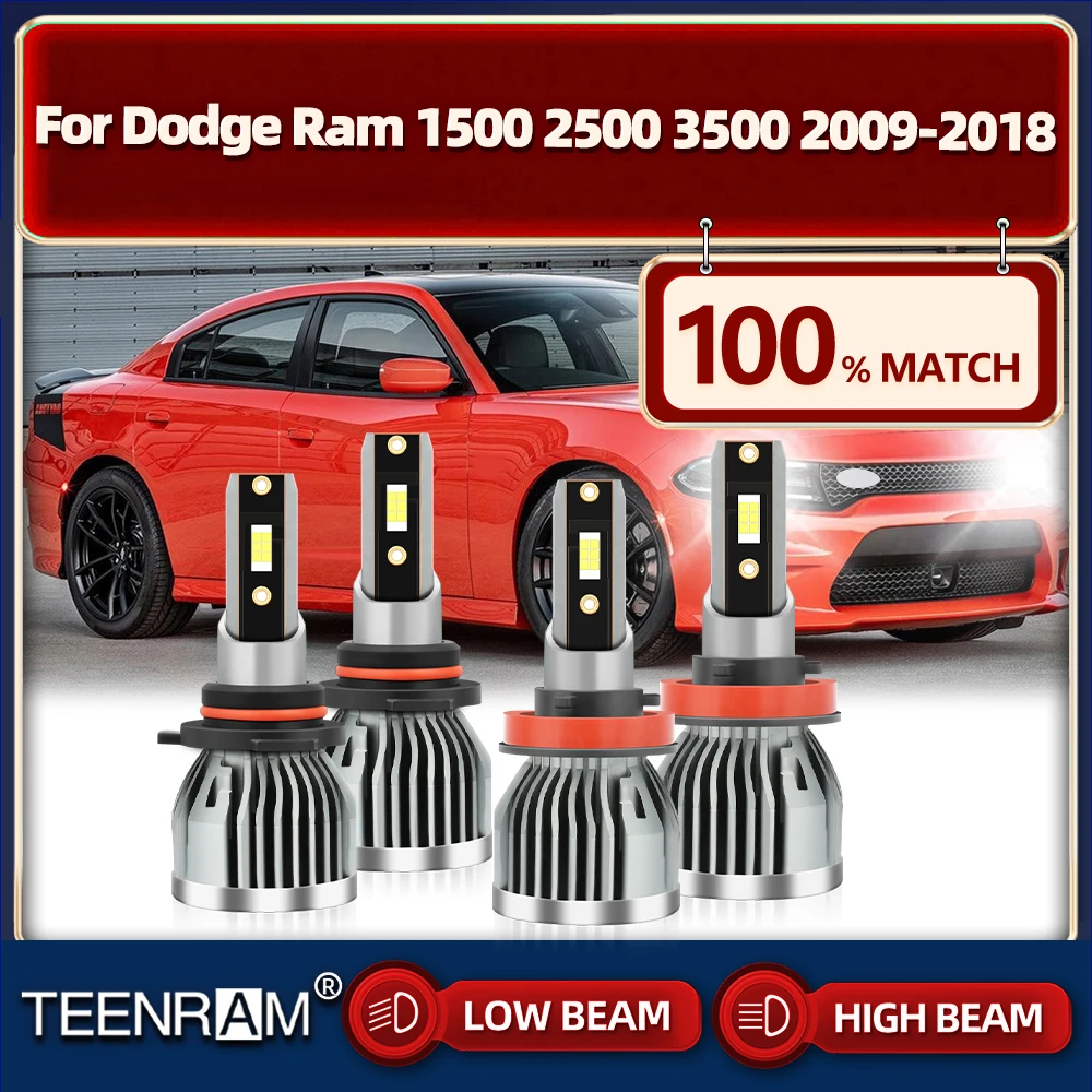 

240W LED Headlight Bulbs 12V 24V Canbus No Error Auto Headlamps 6000K For Dodge Ram 1500 2500 3500 2009-2014 2015 2016 2017 2018